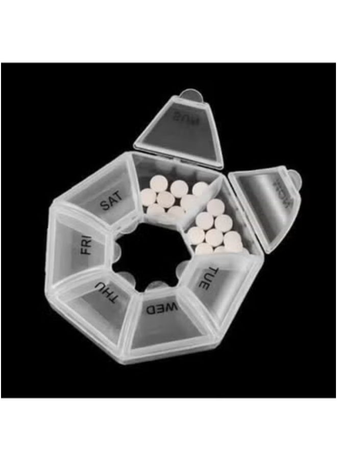 Portable 7 Day Weekly Pill Organizer, Solid Color Plastic Pill Storage Box, Compact Medicine Divider for Daily Use Capsules and Supplements, Travel Pill Case for Health and Beauty Routine (Light Blue) - Image 3