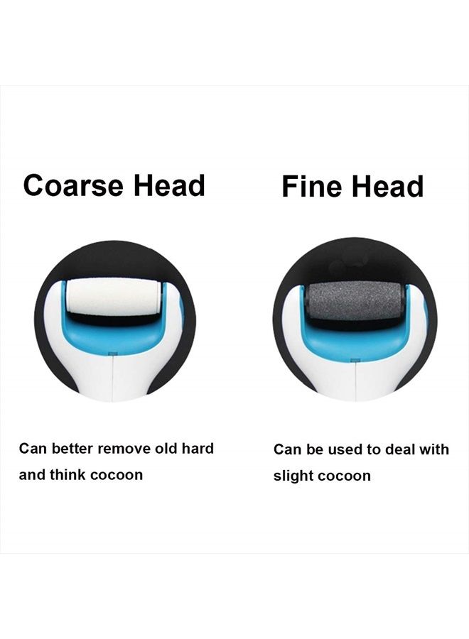 BOMPOW Foot Scrubber Electric Callus Remover Rechargeable Foot File Hard Skin Remover Pedicure Tools Electronic Callus kit for Cracked Heels and Dead Skin with 2 Roller Heads, Blue - Image 5