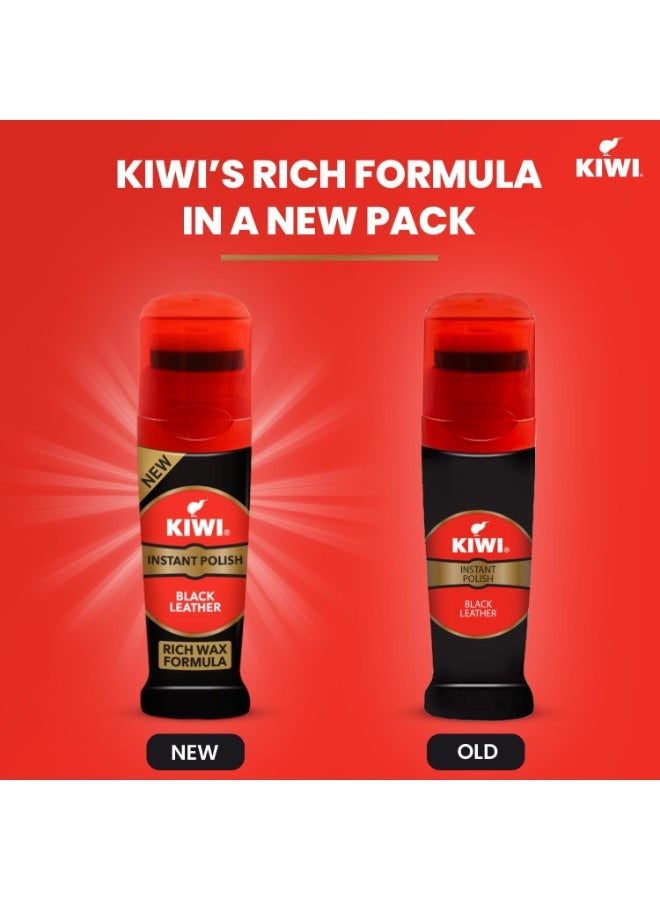 KIWI Black Liquid Instant Shoe Polish, 75ml - Image 2