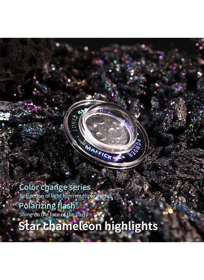 maffick Planetary Highlighter,Multichrome Glitter Highlighters - Planet Highlighter, Planet-Inspired Shimmer for Silky, Natural Glow | Face & Body Brightening Makeup (03# Yellow with purple in the middle)  - Image 4