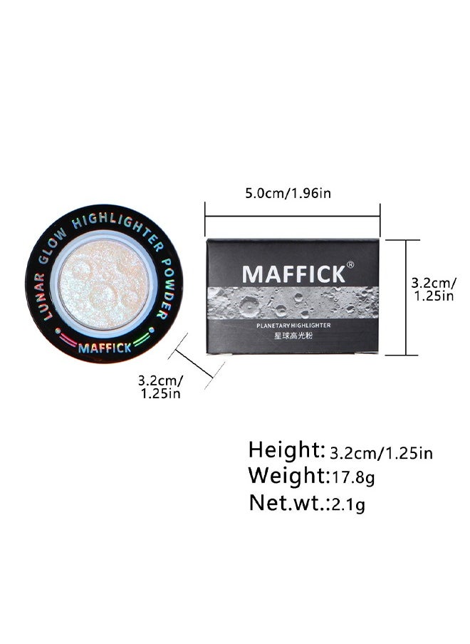 maffick - Planetary Highlighter,Multichrome Glitter Highlighters - Planet Highlighter, Planet-Inspired Shimmer for Silky, Natural Glow | Face & Body Brightening Makeup (03# Yellow with purple in the middle) - Image 1