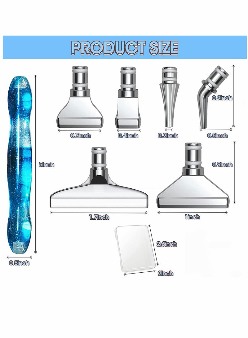 KASTWAVE Point Drill Pen, Nail Tool Pen, Diamond Painting Tool, Spiral Diamond Painting Pen, Diamond Painting Pen, for DIY Diamond Painting Craft, 14 Pcs (Blue) - Image 2