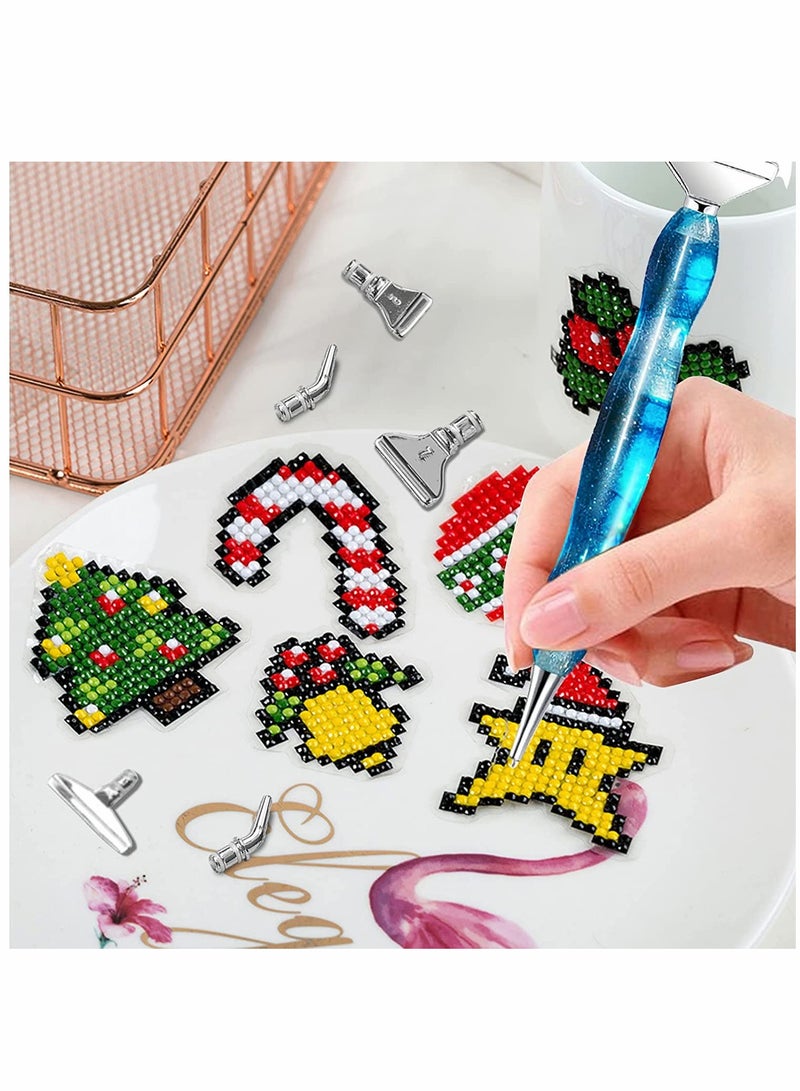 KASTWAVE Point Drill Pen, Nail Tool Pen, Diamond Painting Tool, Spiral Diamond Painting Pen, Diamond Painting Pen, for DIY Diamond Painting Craft, 14 Pcs (Blue) - Image 5