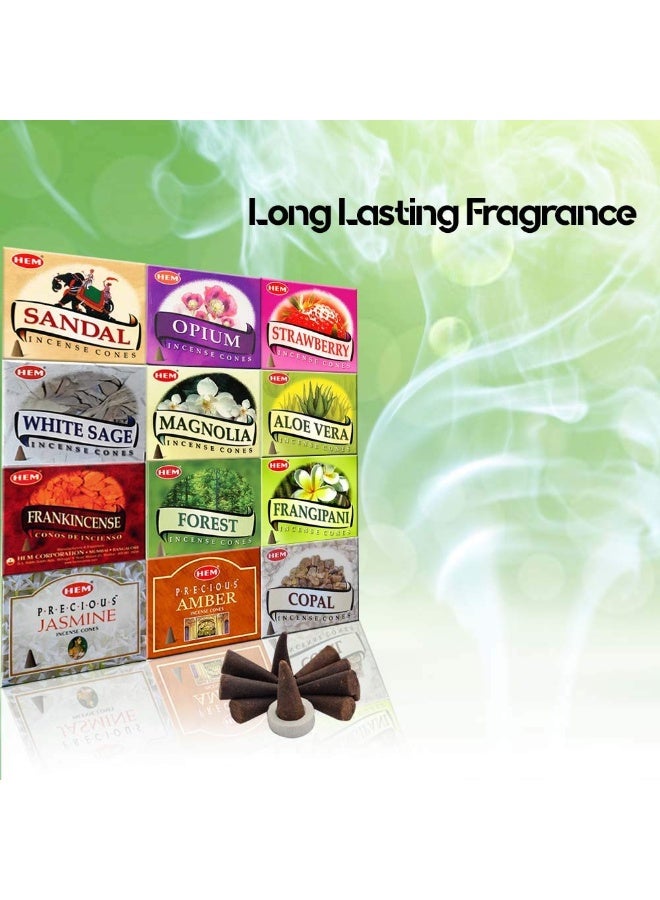 HEM 12 Assorted Boxes of HEM Incense Cones | Natural Fragrance For Aromatic Rooms | Meditation and Odor Remover, Air Purifier - Image 5