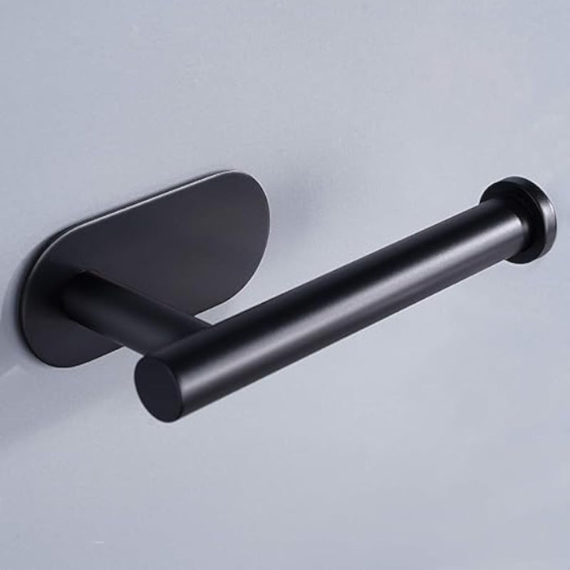 Black Toilet Roll Holder, SUS 304 Stainless Steel Toilet Tissues Holder, Apartment/Office/RV Self Adhesive TP Holder (Matte Black)