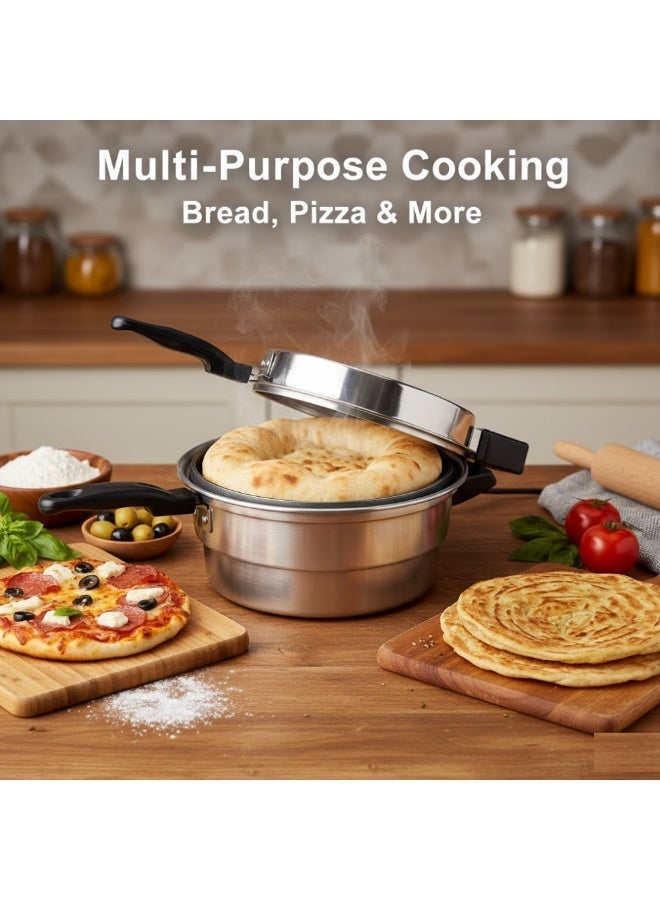 AMM Arabic Khameer Bread Maker 32cm – 1200W Electric Mini Oven with Non-Stick Aluminum Plate | For Arabic Bread, Tandoori Bread, Pita (Khubz), Pizza, Roti & Flatbreads - Image 5