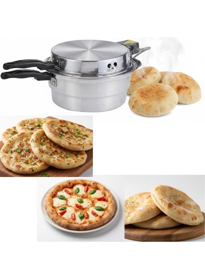 AMM Arabic Khameer Bread Maker 32cm – 1200W Electric Mini Oven with Non-Stick Aluminum Plate | For Arabic Bread, Tandoori Bread, Pita (Khubz), Pizza, Roti & Flatbreads - Image 2