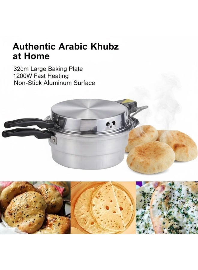 AMM Arabic Khameer Bread Maker 32cm – 1200W Electric Mini Oven with Non-Stick Aluminum Plate | For Arabic Bread, Tandoori Bread, Pita (Khubz), Pizza, Roti & Flatbreads - Image 4