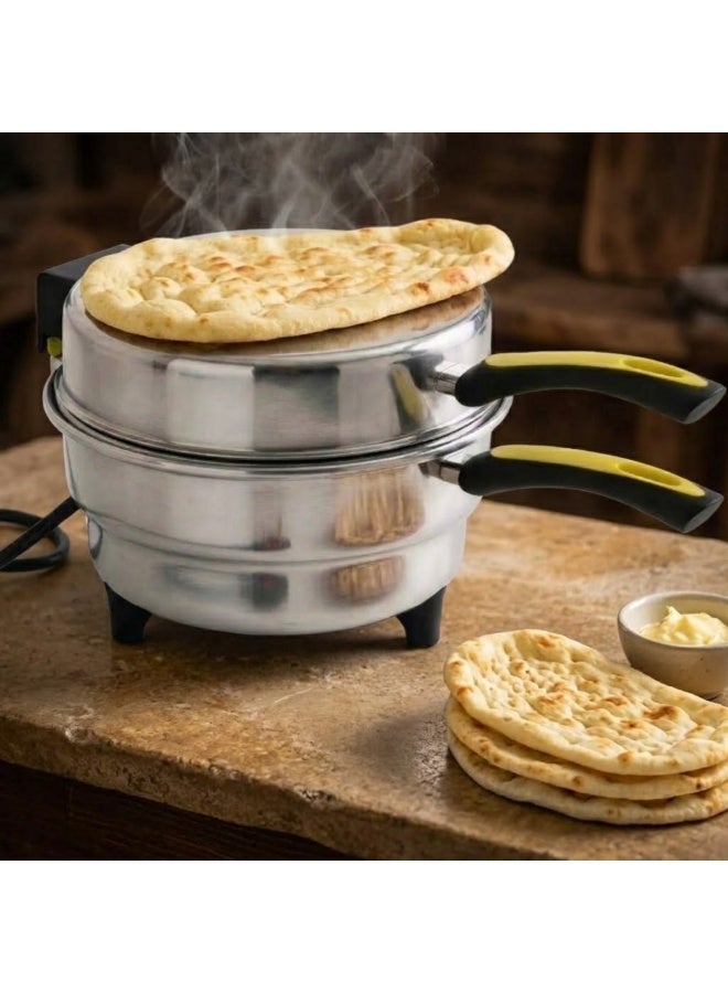 أمم صانعة خبز الخمير العربية 28 سم – فرن كهربائي صغير 1000 واط مع صينية ألمنيوم غير لاصقة | للخبز العربي، خبز التندوري، البيتا (خبز)، البيتزا، الروتي والخبز المسطح - Image 1