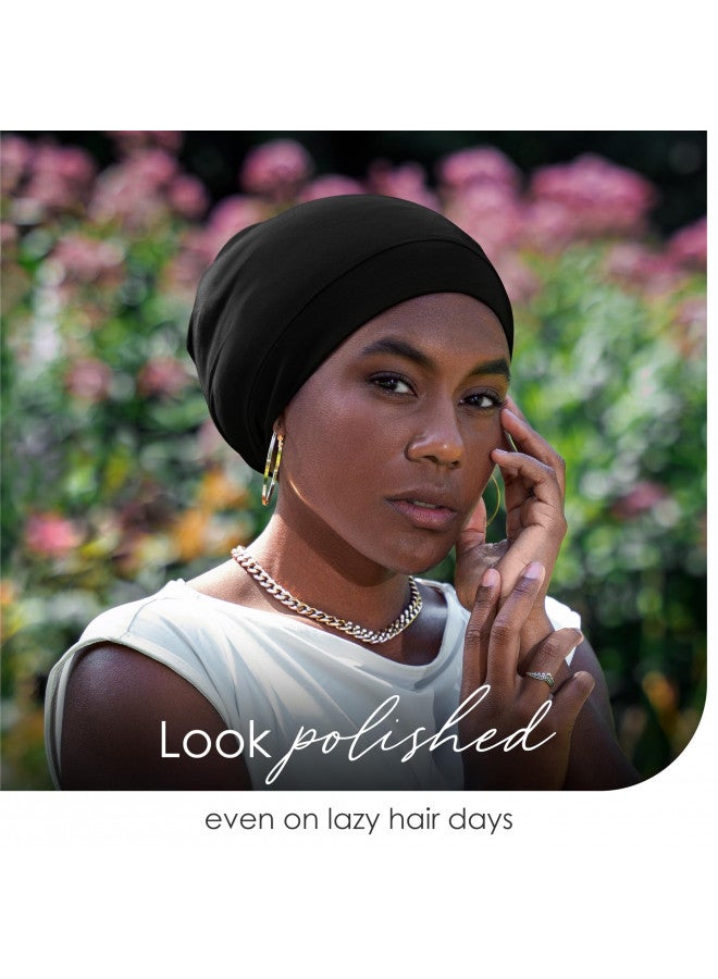 CAPLORD CAPLORD Silk Satin Bonnet Hair Cover Sleep Cap for Sleeping Beanie Hat Adjustable Stay On Headwear Lined Natural Nurse Cap for Women - Image 4