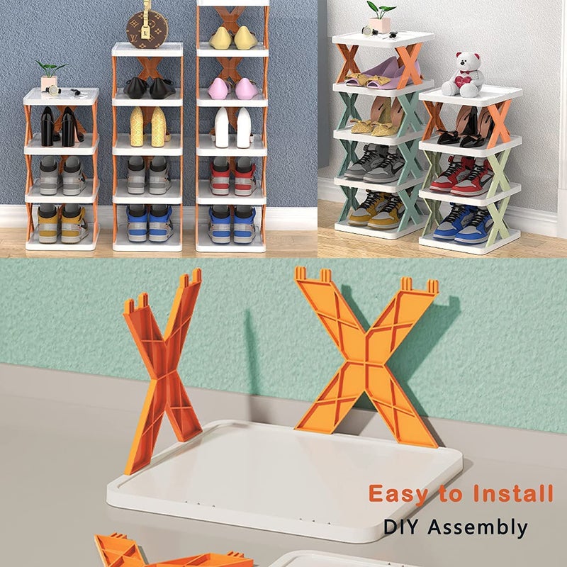 Zerolex 6 Layer Shoe RackStackable Shoe Storage Organizer for Bedroom Entryway Adjustable Shoe Rack Shoe Slots Organizer Shelf Easy Clean Shoe Tower Rack Multicolor - Image 5