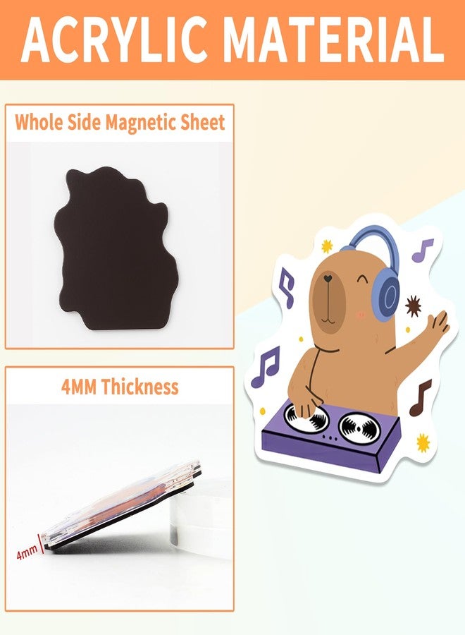 VinBee 8PCS Capybara Fridge Magnets Cute,Acrylic Refrigerator Magnet Decor,Fun Magnets for Fridge Decorations,Capybara Creative Cute Shape Magnetic Accessories,Christmas Refrigerator Magnets - Image 3