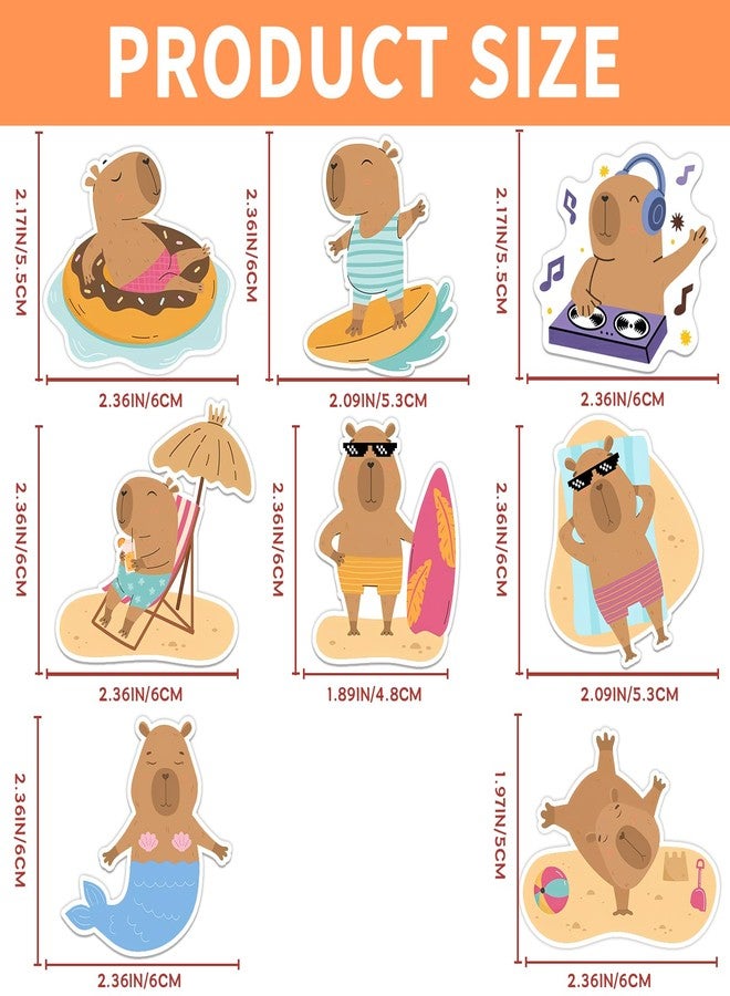 VinBee 8PCS Capybara Fridge Magnets Cute,Acrylic Refrigerator Magnet Decor,Fun Magnets for Fridge Decorations,Capybara Creative Cute Shape Magnetic Accessories,Christmas Refrigerator Magnets - Image 2