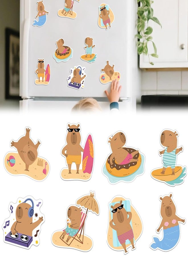 VinBee 8PCS Capybara Fridge Magnets Cute,Acrylic Refrigerator Magnet Decor,Fun Magnets for Fridge Decorations,Capybara Creative Cute Shape Magnetic Accessories,Christmas Refrigerator Magnets - Image 1