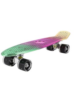 STRAUSS STRAUSS Cruiser Penny Skateboard, Anti-Skid Board with ABEC-7 High Precision Bearings, PU Light-Up Wheels, for Ages 8+ (22 X 6 Inch, Green, Pink, Yellow)  - Image 1
