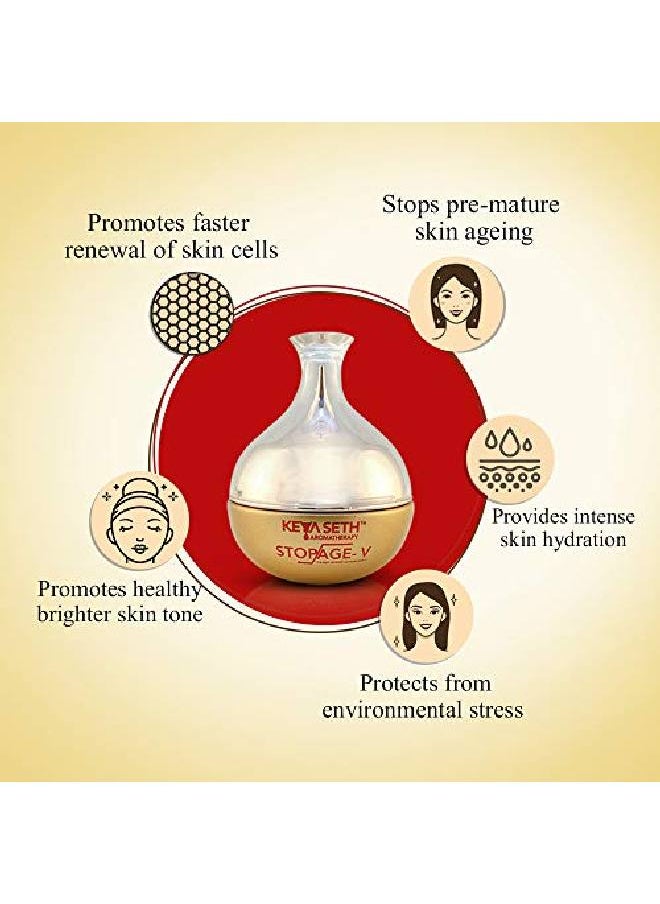 Keya Seth Aromatherapy Stopage V Anti Ageing Treatment Vitamins B2 B3(Niacinamide) B5 C E Hyaluronic Acid Alpha Arbutin Anti Ageing Night Cream For Men & Women  - Image 5