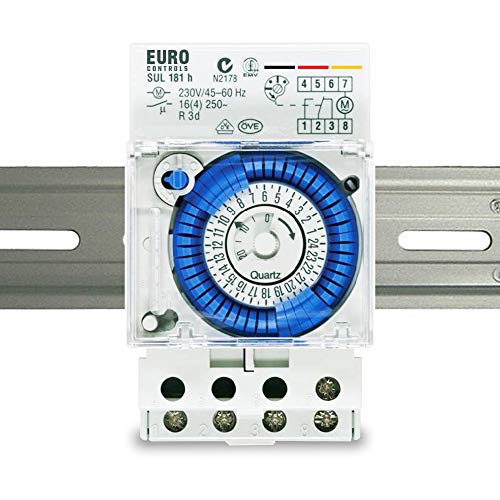 EuroControls Euro German SUL181H Analog Programmable Timer Switch 24 Hour - AC 220V 16A - 30 Min Interval - Can be Mount on Din Rail - Reliable - Simple - Proven - Image 2