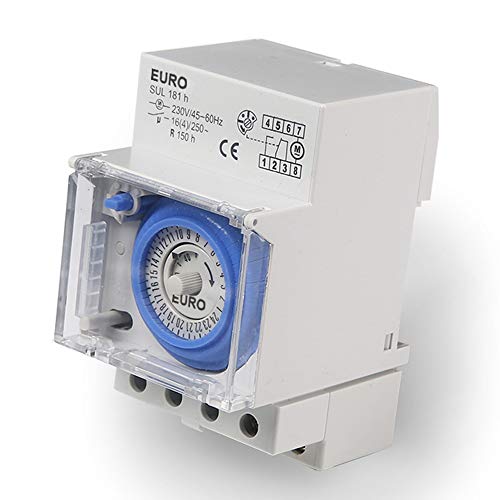 EuroControls Euro German SUL181H Analog Programmable Timer Switch 24 Hour - AC 220V 16A - 30 Min Interval - Can be Mount on Din Rail - Reliable - Simple - Proven - Image 3