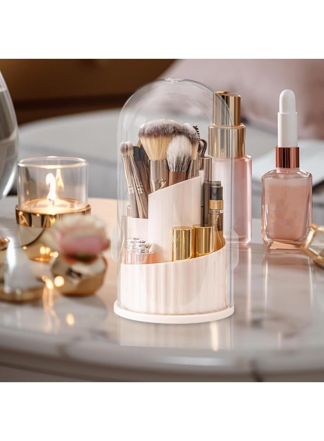 V.nice Makeup Brush Organizer Jewelry Container  360 Degree Rotating Containers with Lid Dustproof for Cosmetics and Brushes Storage Organization - Image 5