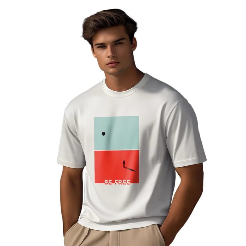 نوبيرو Men's White Cotton Regular Fit T-Shirt