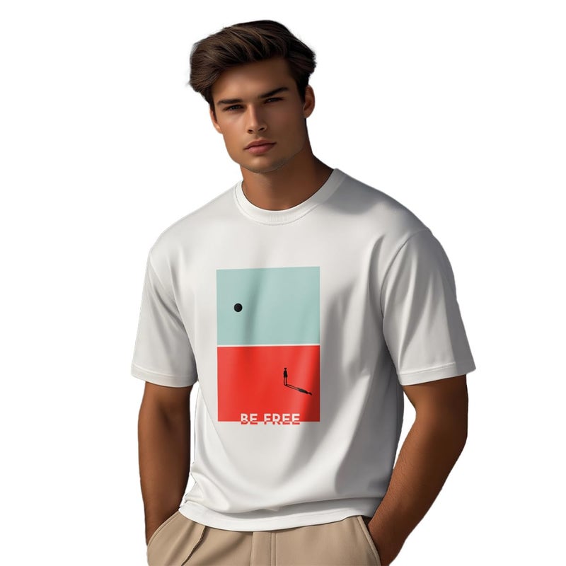 NOBERO Men's White Cotton Regular Fit T-Shirt - Image 2
