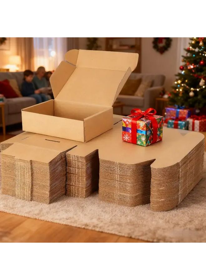 20 Pcs Corrugated Mailing Boxes Small Concave Convex Carton For Shipping Gifts - Image 1