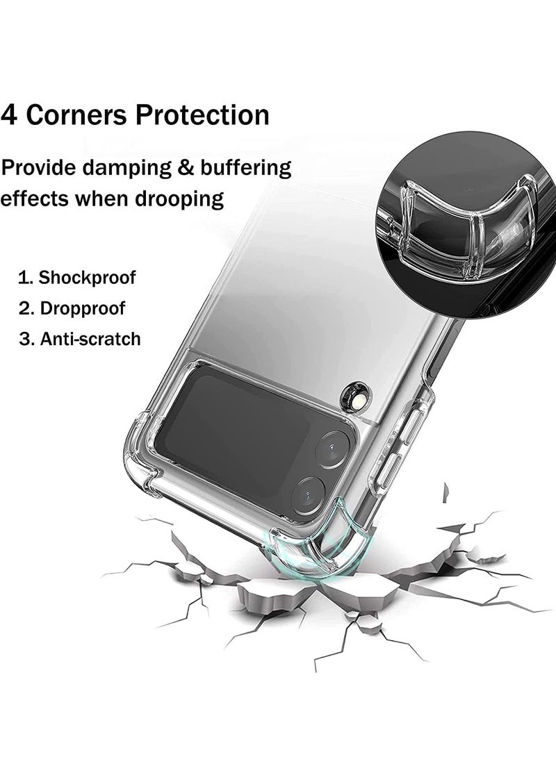 Clear Case for Galaxy Z Flip 4, Samsung Z Flip 4 Phone Case, Ultra Slim Thin Crystal Transparent Soft TPU Cover with Non-Slip Grip Protective Shell Bumper Skin for Samsung Galaxy Z Flip 4 2022 - Image 5
