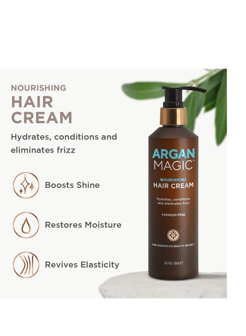 ARGAN MAGIC Argan Magic Nourishing Hair Cream - Hydrates, Conditions, and Eliminates Frizz for All Hair Types | Seals in Shine | Made in USA, Paraben Free, Cruelty Free (8.5 oz)  - Image 2
