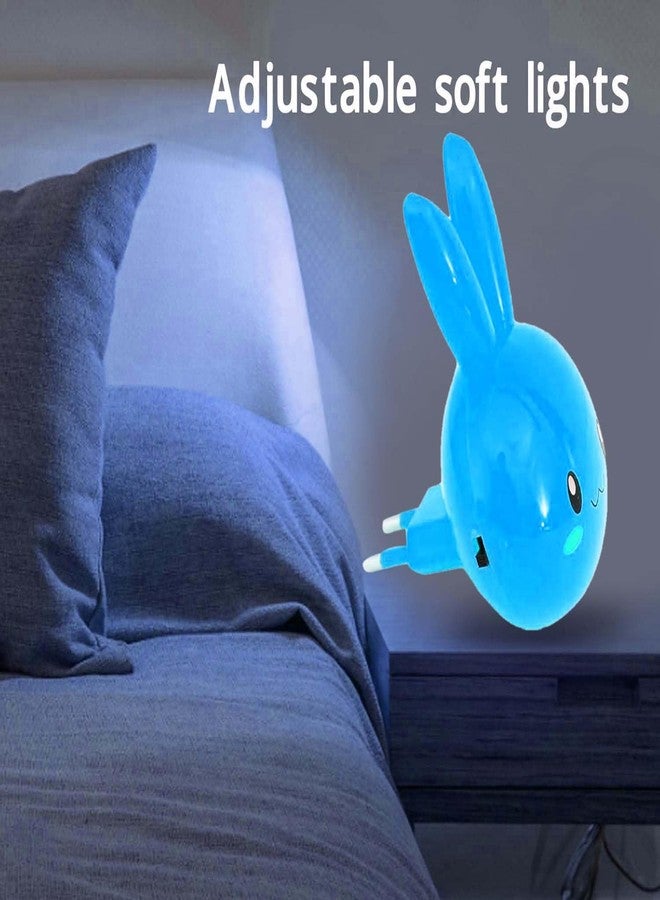 Global Impex Plastic RABIT Shape Night Lamp for Kid's Bedroom | Kids' Favorite Night Lamp | Cozy Light and Playful Design | Soft Glow and Cuddly Design Lamp for Bedroom, Living Room, and Study (Blue) - Image 4
