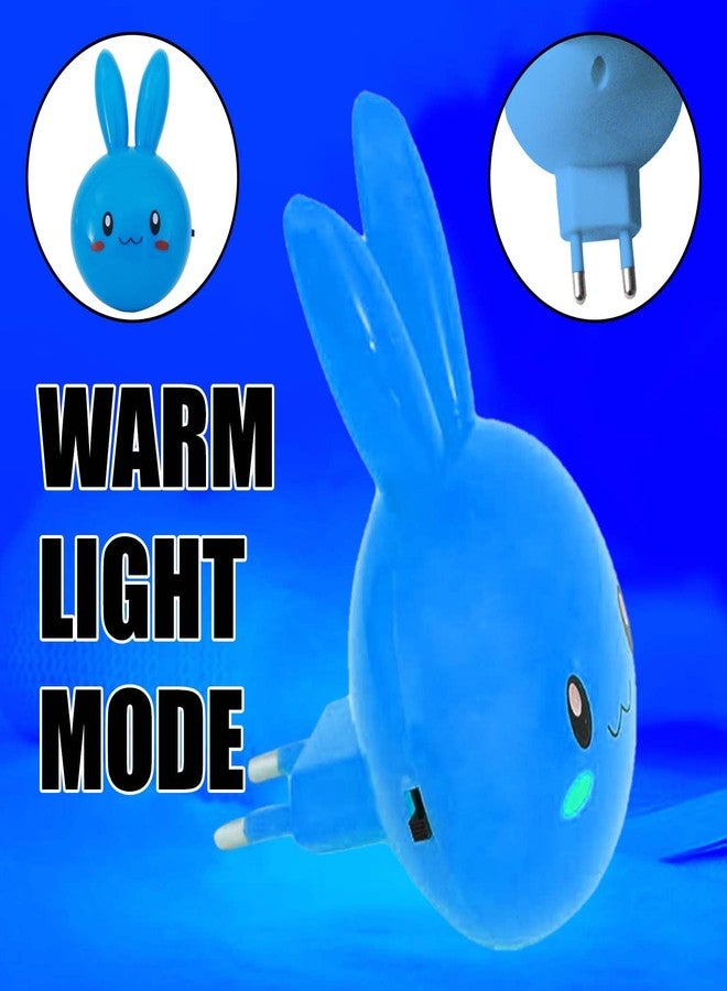 Global Impex Plastic RABIT Shape Night Lamp for Kid's Bedroom | Kids' Favorite Night Lamp | Cozy Light and Playful Design | Soft Glow and Cuddly Design Lamp for Bedroom, Living Room, and Study (Blue) - Image 2