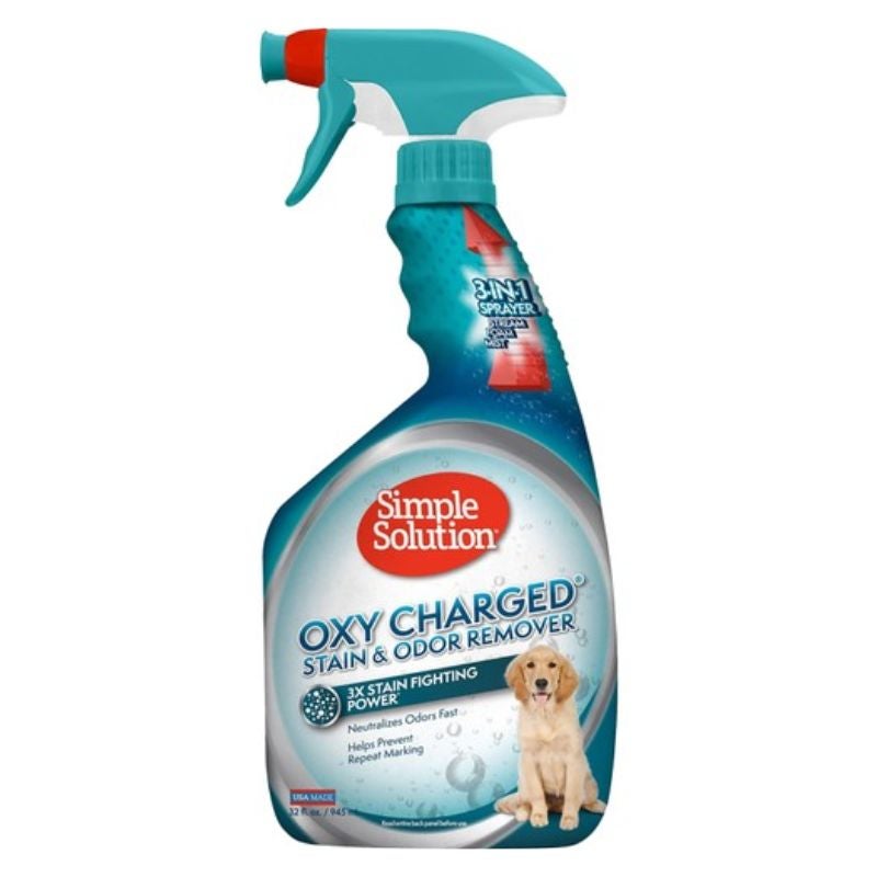 Simple Solution 3in1 Oxy Charged Stain & Odor Removing Spray for Dogs , 945 ml