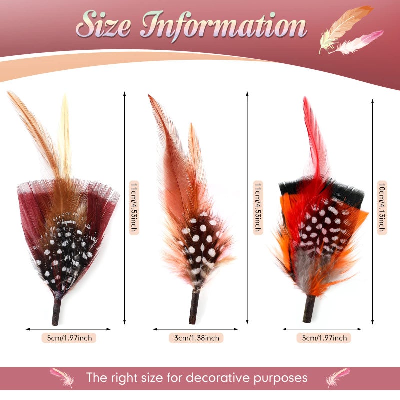 Geosar 36 Pieces Hat Feathers Colorful Large Hat Band Real Feathers Pack Xmas Pin decor for DIY Christmas Decorations Men Women Kids Cowboy Western Party Accessories - Image 2