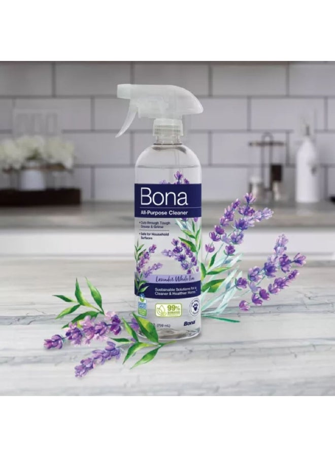 BONA Lavender White Tea Scent All Purpose Cleaner Spray Clear 709 ml WM700071002 - Image 2