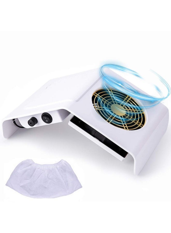 BLUETOP Nails Vacuum Nail Collector Dust Machine 40W Nail Dust Collector Fan Nail Cleaner for Manicure Acrylic Gel Nails - Nail Vacuum Cleaner Powerful Dust Extractor Nails Art Salon Collector for Salon Home - Image 1