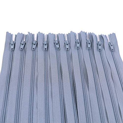 Renashed 60Pcs 12Inch Nylon Coil Zippers for Tailor Sewer Sewing Craft Crafters Specia Gray - Image 1