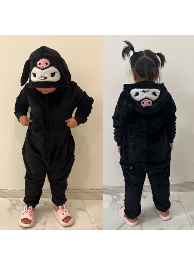 Halloween Costume for Baby and Kid Pure black simple kulomi suitable for height:140cm Pretend Play Suit Halloween Dress up Party costume for girls and boys - Image 1