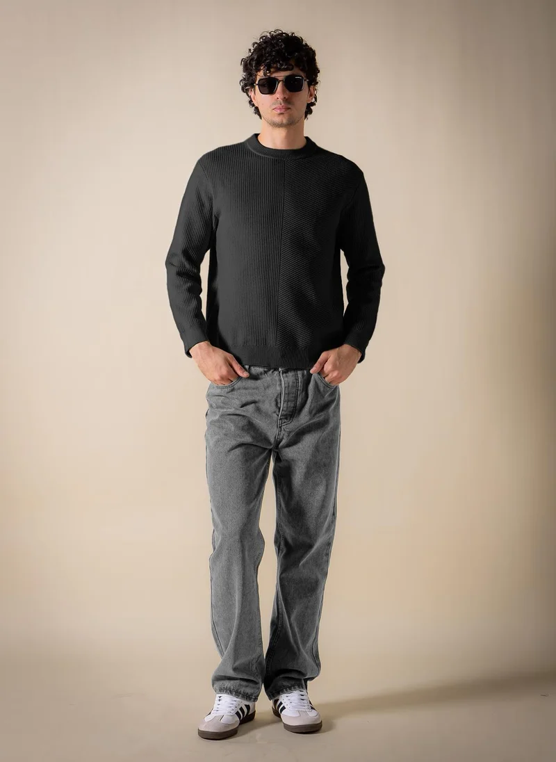 Shapes Black TEXTURED COMFORT SWEATER for Men | Best Price UAE