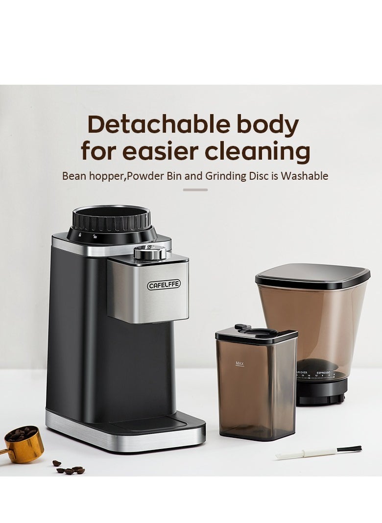 Cafelffe - Electric Conical Burr Coffee Grinder Automatic 48 Precise Grinding Setting and Anti-Static Coffee Bean Grinder - Image 1