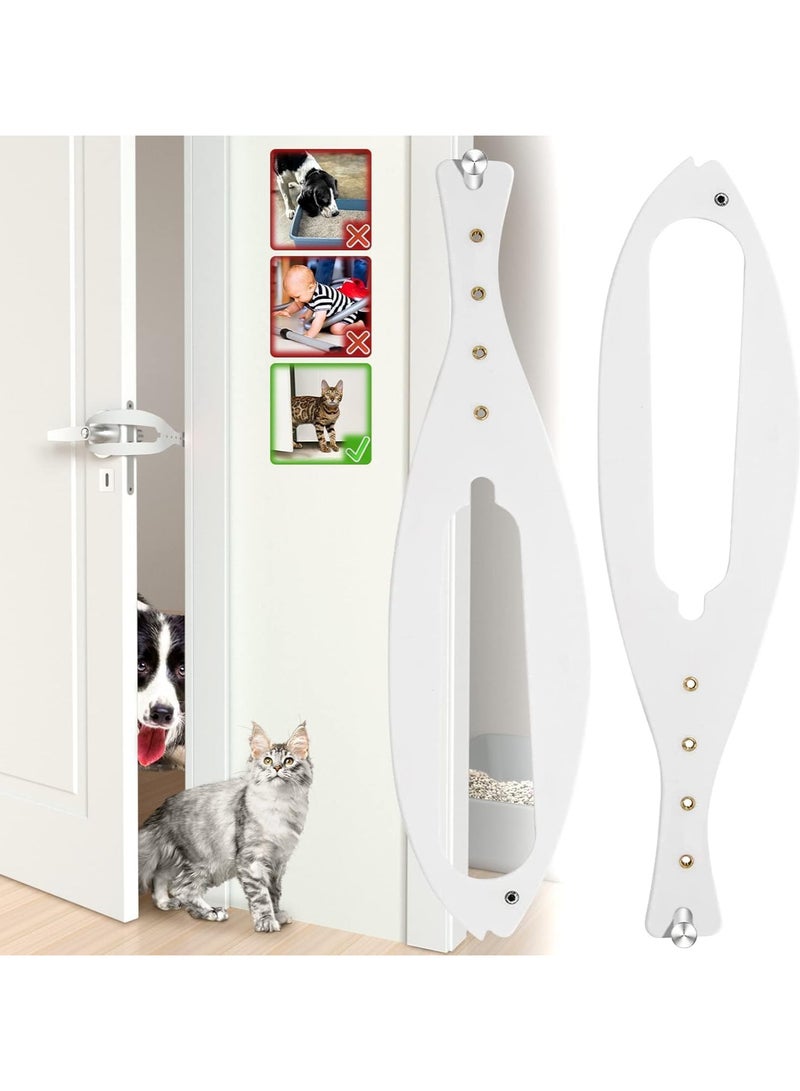 INSIJAM 2 Pack Cat Door Latch with Stabilizer 5 Sizes Adjustable Cat Door Holder Latch to Keep Dog Out of Litter Boxes and Food Economical Alternative of Pet Gates and Interior Cat Door - Image 1