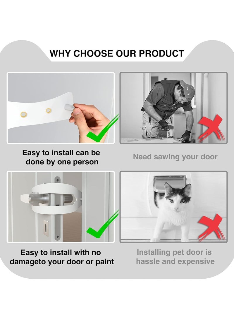 INSIJAM 2 Pack Cat Door Latch with Stabilizer 5 Sizes Adjustable Cat Door Holder Latch to Keep Dog Out of Litter Boxes and Food Economical Alternative of Pet Gates and Interior Cat Door - Image 4