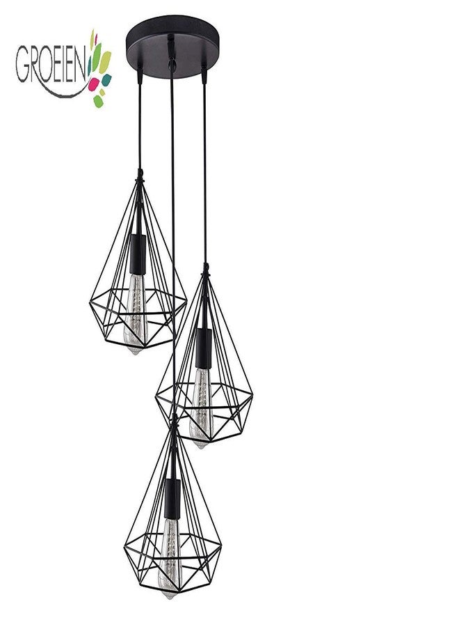 Groeien newflex_06_New Diamond Shape Hanging Light with Drading Cord (Black) - Image 3
