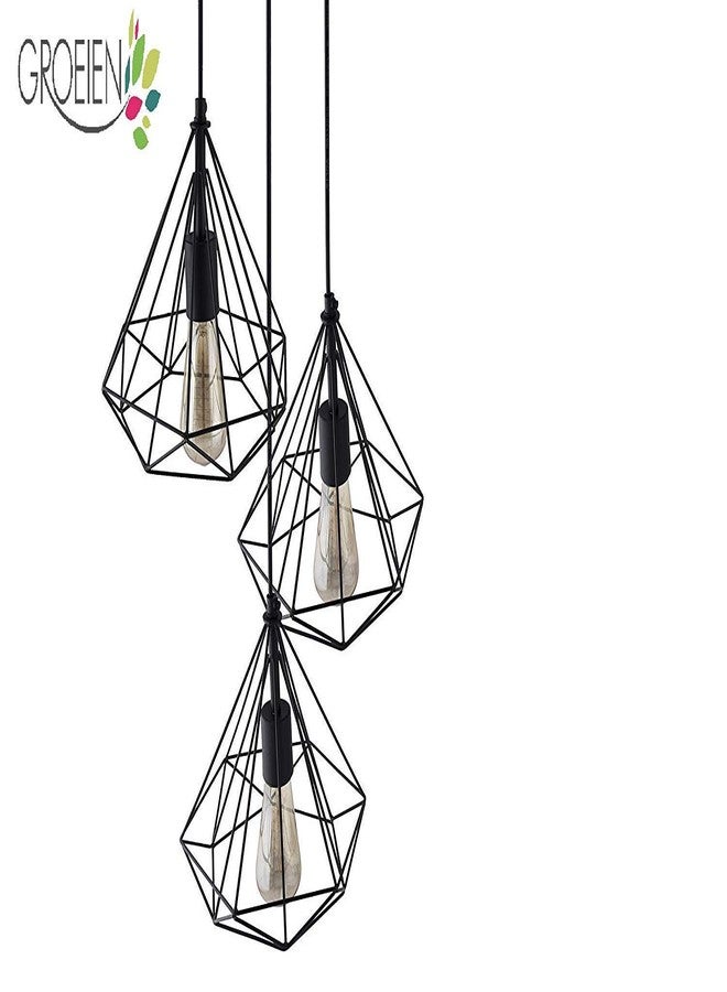 Groeien newflex_06_New Diamond Shape Hanging Light with Drading Cord (Black) - Image 2
