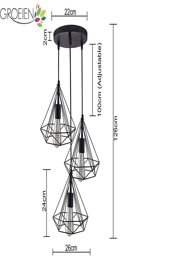 Groeien newflex_06_New Diamond Shape Hanging Light with Drading Cord (Black) - Image 4