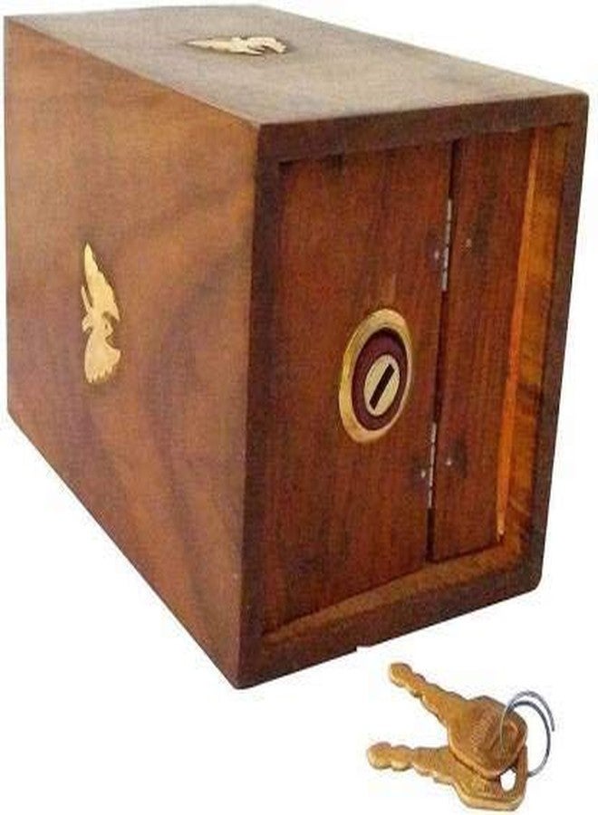 Giftoshopee Handicrafted Wooden Money Bank - Large Piggy Bank-HOM Decor Coin Box for Kids and Adults - Image 2