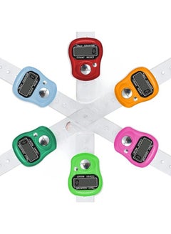 6 Piece LCD Digital Display Electronic Tasbeeh Ring for Islamic Finger Multicolor Counter Ring Digital Counter can be manually reset