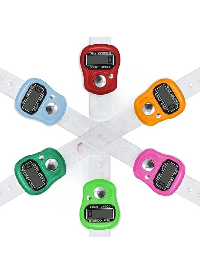 Generic 6 Piece LCD Digital Display Electronic Tasbeeh Ring for Islamic Finger Multicolor Counter Ring Digital Counter can be manually reset  - Image 1