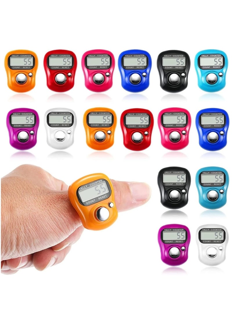Generic 6 Piece LCD Digital Display Electronic Tasbeeh Ring for Islamic Finger Multicolor Counter Ring Digital Counter can be manually reset  - Image 2