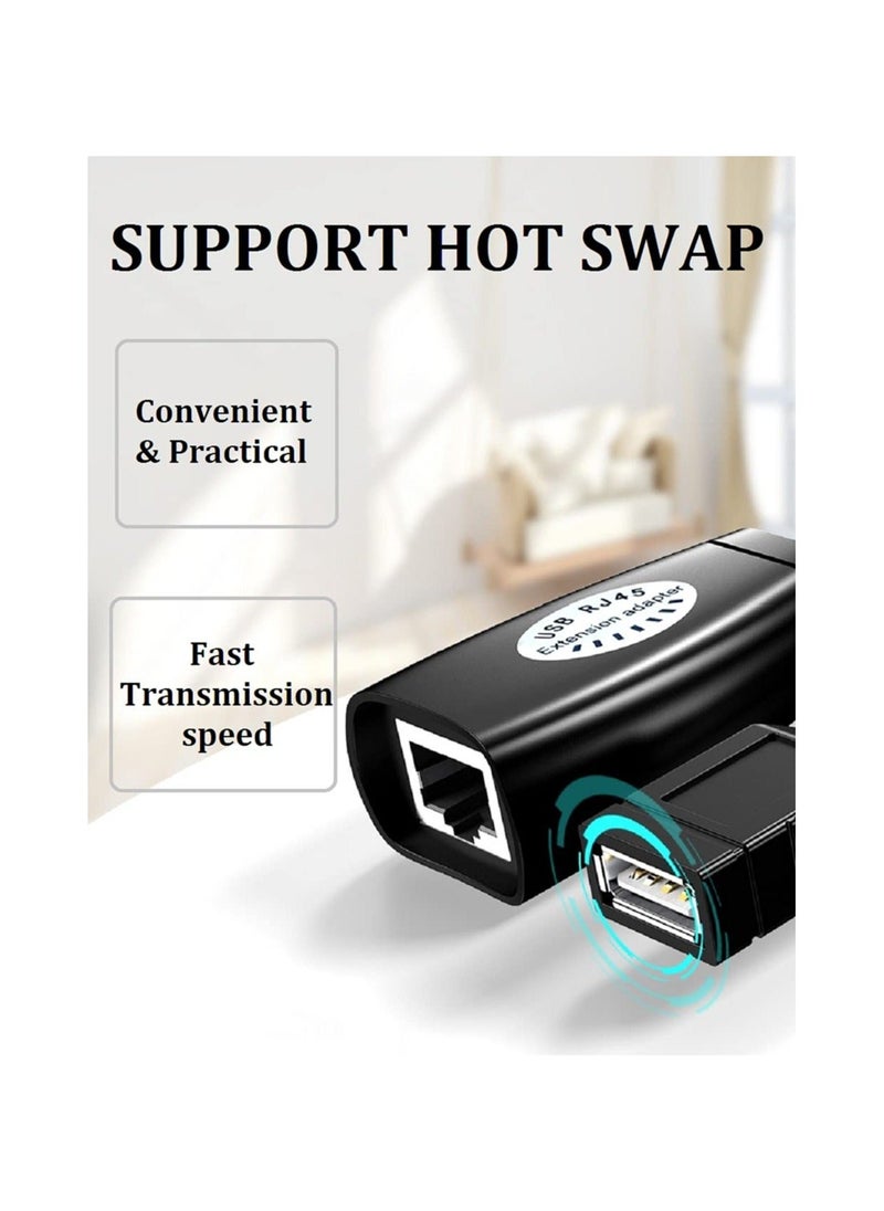 Y&D - USB Extender Over RJ45 Cat 6/5/5e Adapter, Ethernet Splitter to Extension UP 50m/164ft, Compatible with Computers, Mobile Phones, Mice, Keyboards, U Disks, Printers, Cameras - Image 1
