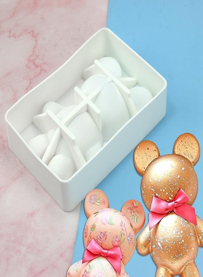 mostsom Big Size Bear Silicone Mold Fondant Molds DIY Cake Decorating Tools Sugarcrafts Clay Chocolate Molds Baking Tools (Bear J_7.84X5.24X1.68 inch) - Image 2