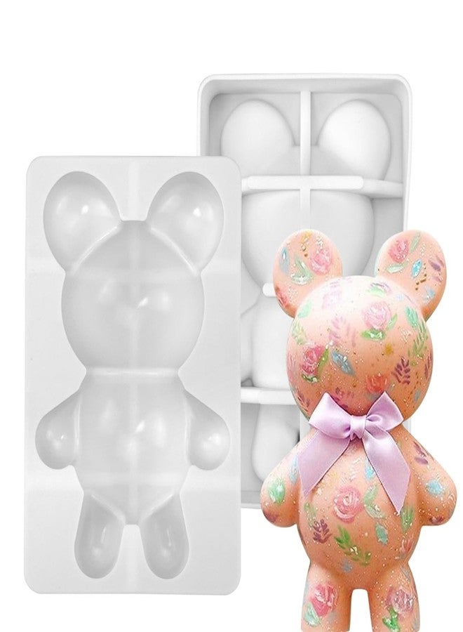 mostsom Big Size Bear Silicone Mold Fondant Molds DIY Cake Decorating Tools Sugarcrafts Clay Chocolate Molds Baking Tools (Bear J_7.84X5.24X1.68 inch) - Image 1